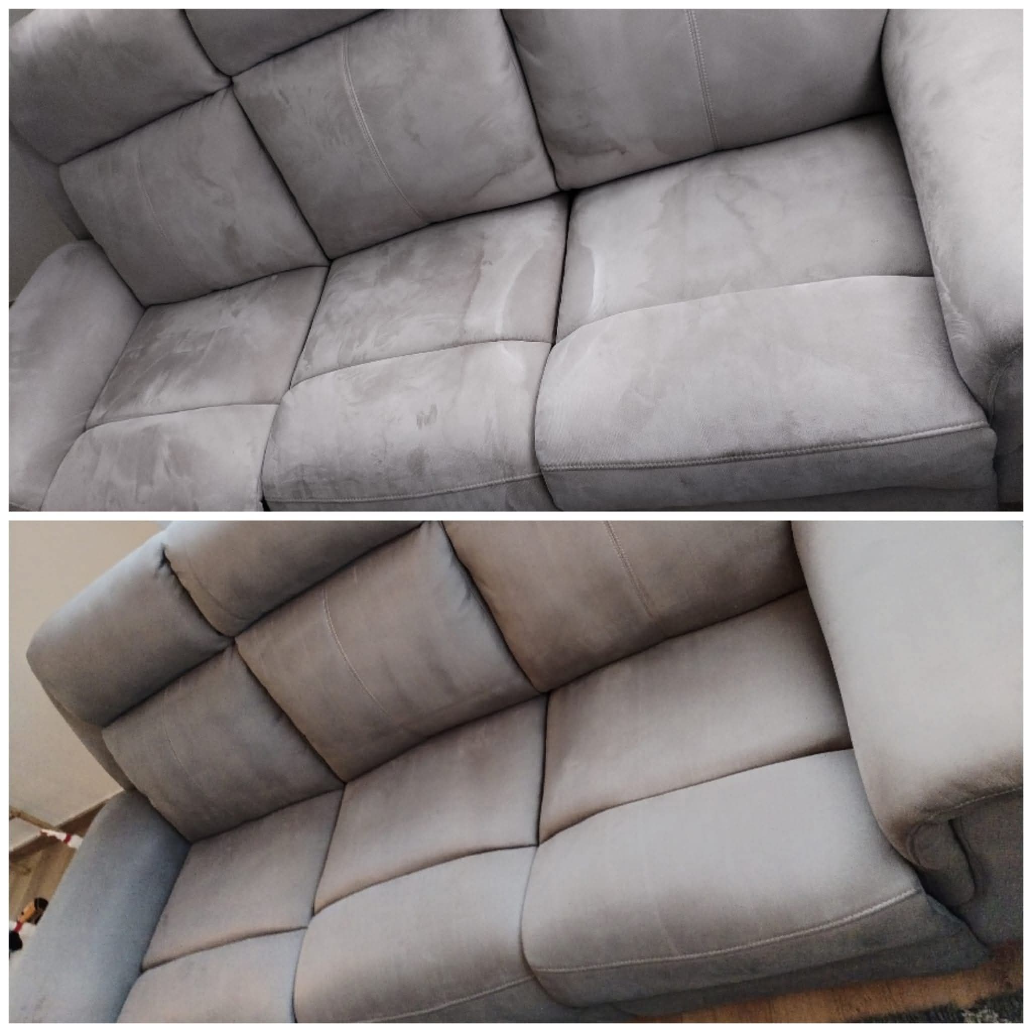 Canapé gris - Avant / Après