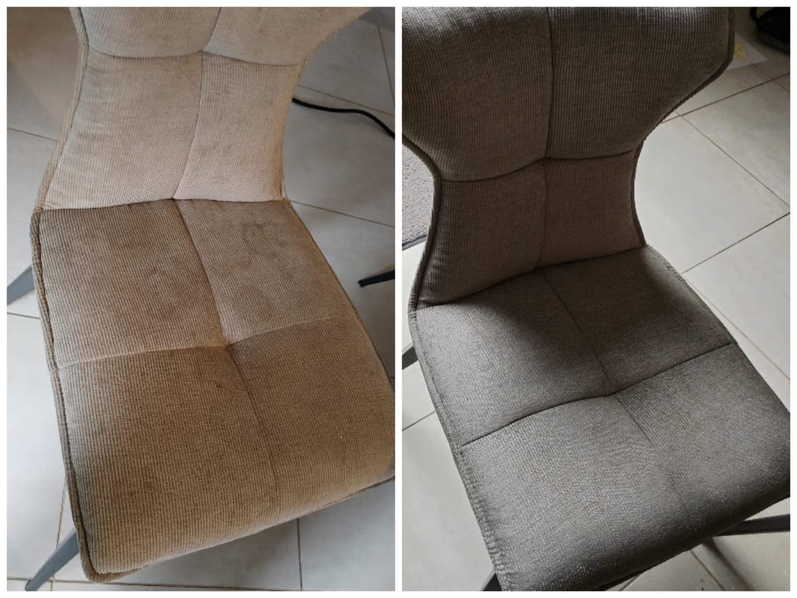 Chaise tissu - Avant / Après