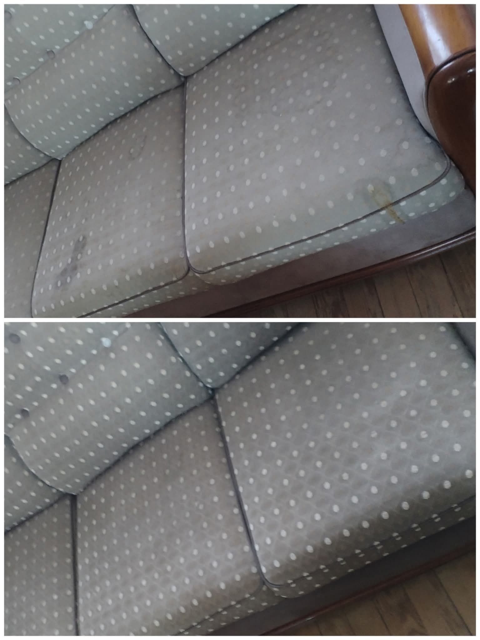 Canapé à pois ancien - Avant / Après