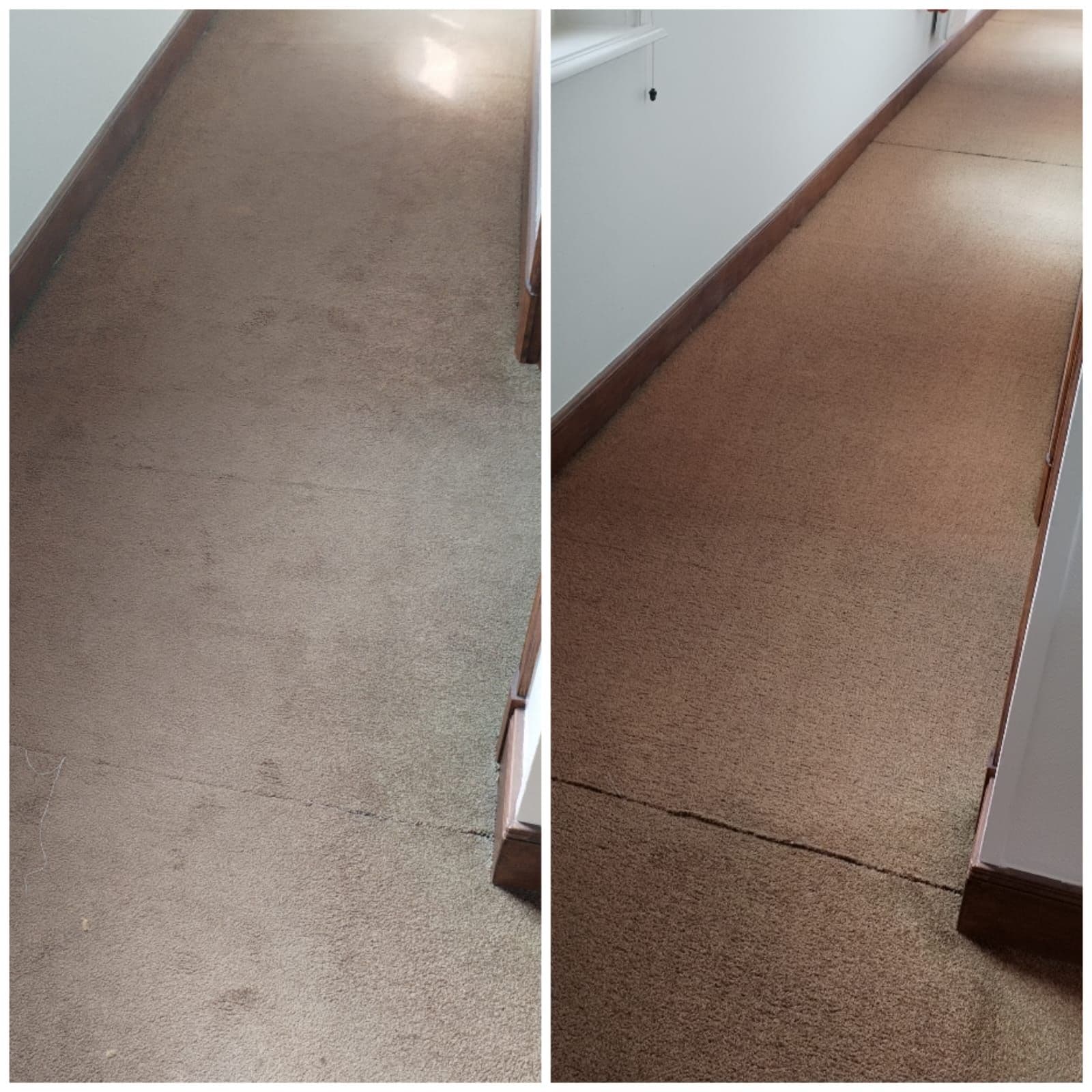 Moquette couloir - Avant / Après