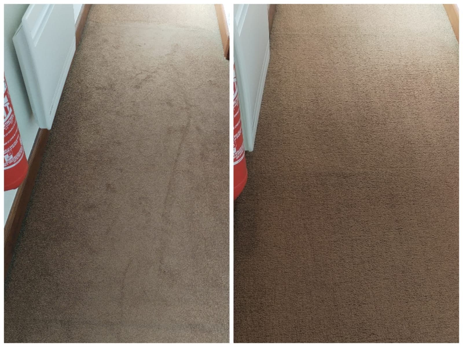 Moquette palier - Avant / Après